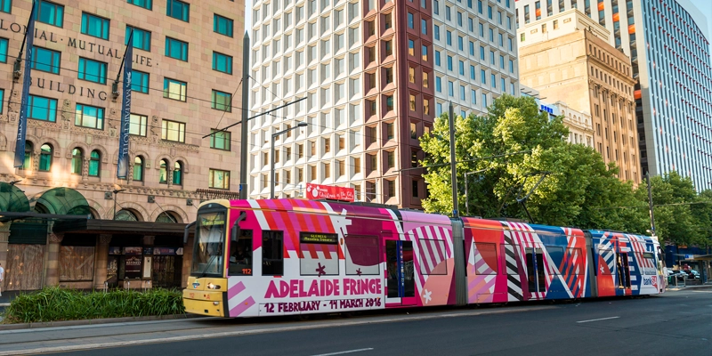Adelaide Tram running along King St