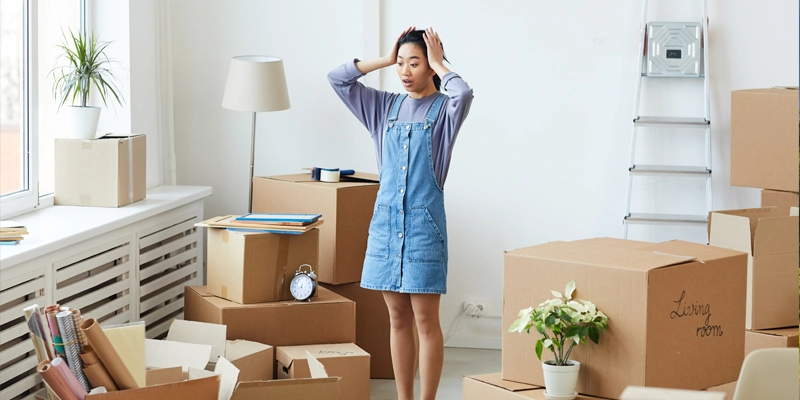 woman unable to find things moving disaster