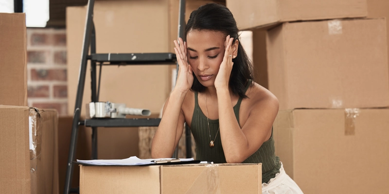 packing disaster young lady meltdown